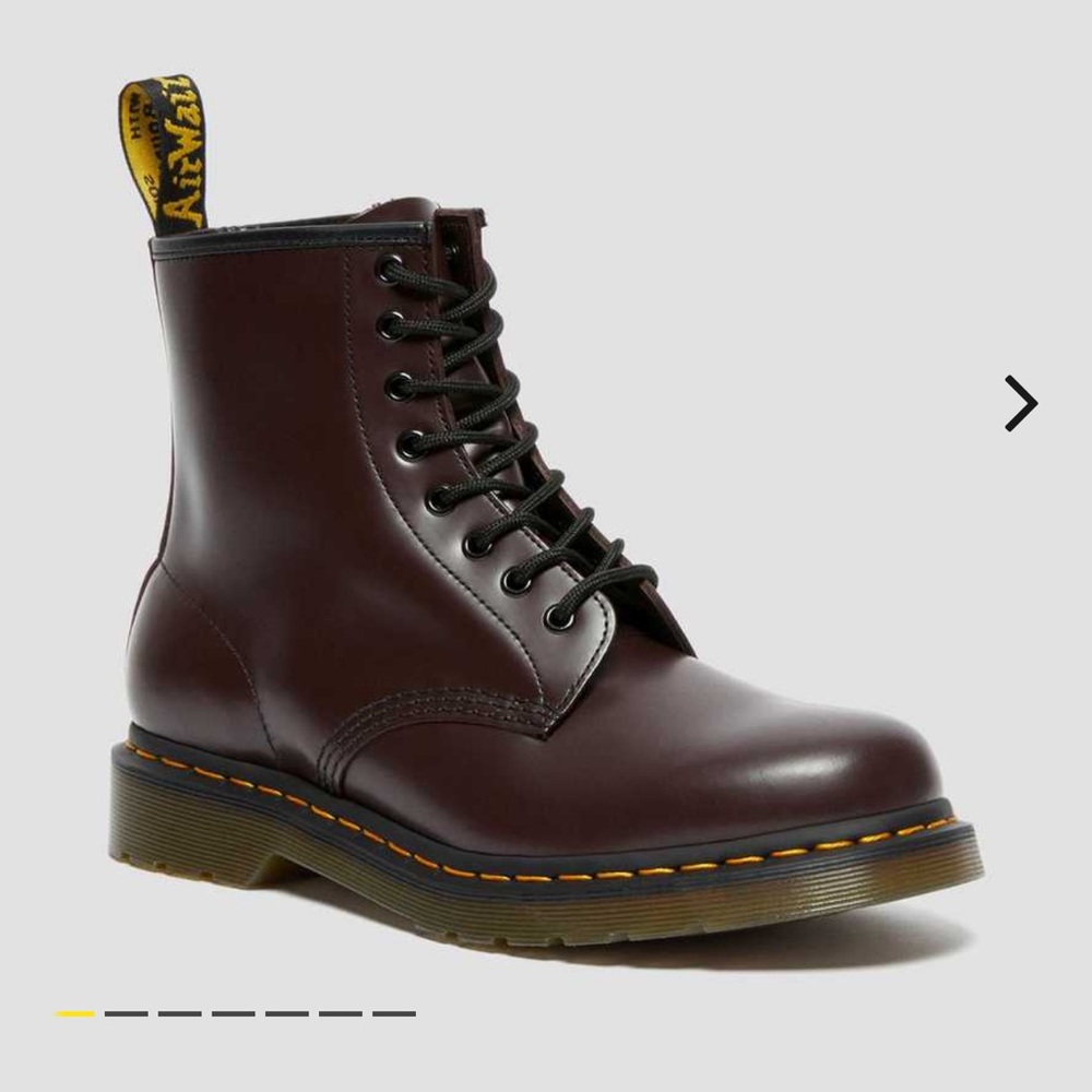 Dr. Martens Burgundy 1460 SMOOTH LEATHER LACE UP BOOTS